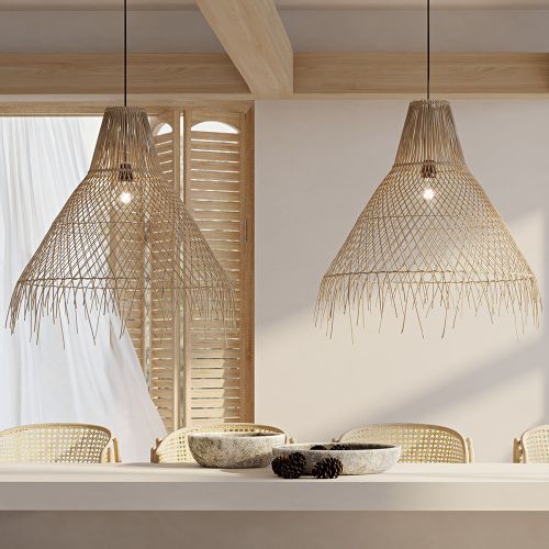 Buy Woven Rattan Pendant Light Boho Bali Style Perca in the Europe MyFaktory